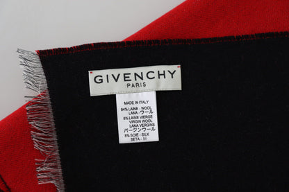 Givenchy Eleganter roter Unisex-Schal aus Wollmischung