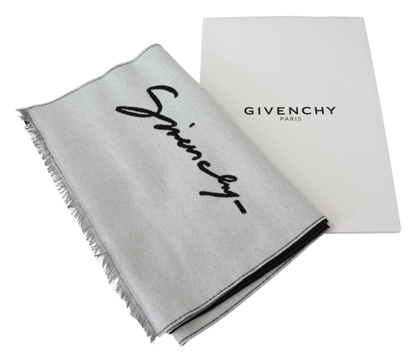 Givenchy Eleganter monochromer Schal aus einer Woll-Seiden-Mischung