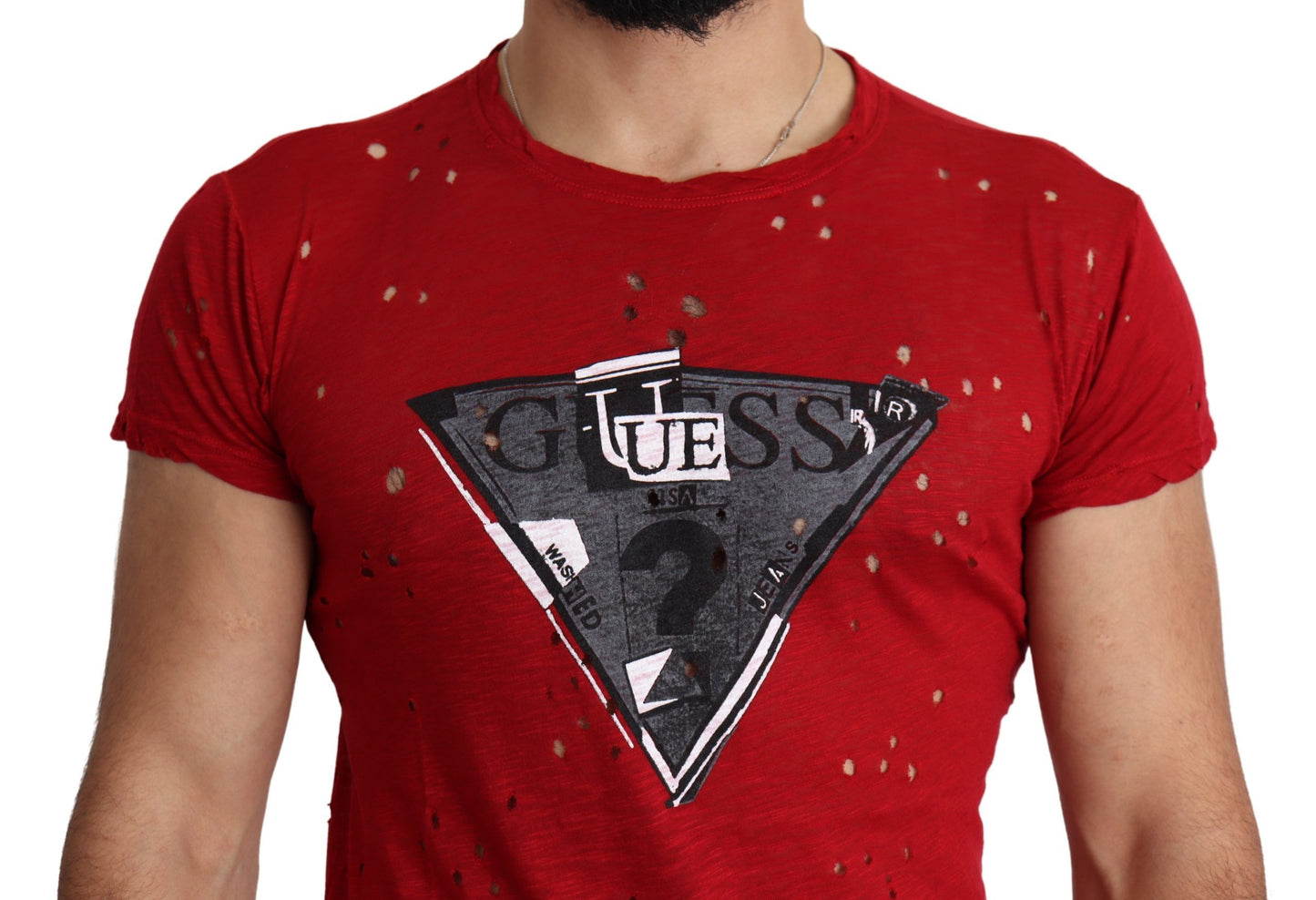 Guess Strahlend rotes Baumwoll-T-Shirt - perfekt für jeden Tag