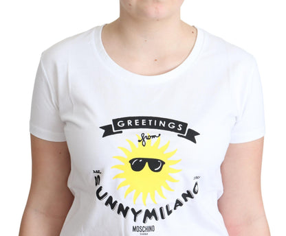 Moschino Sunny Milano Print Baumwoll-T-Shirt