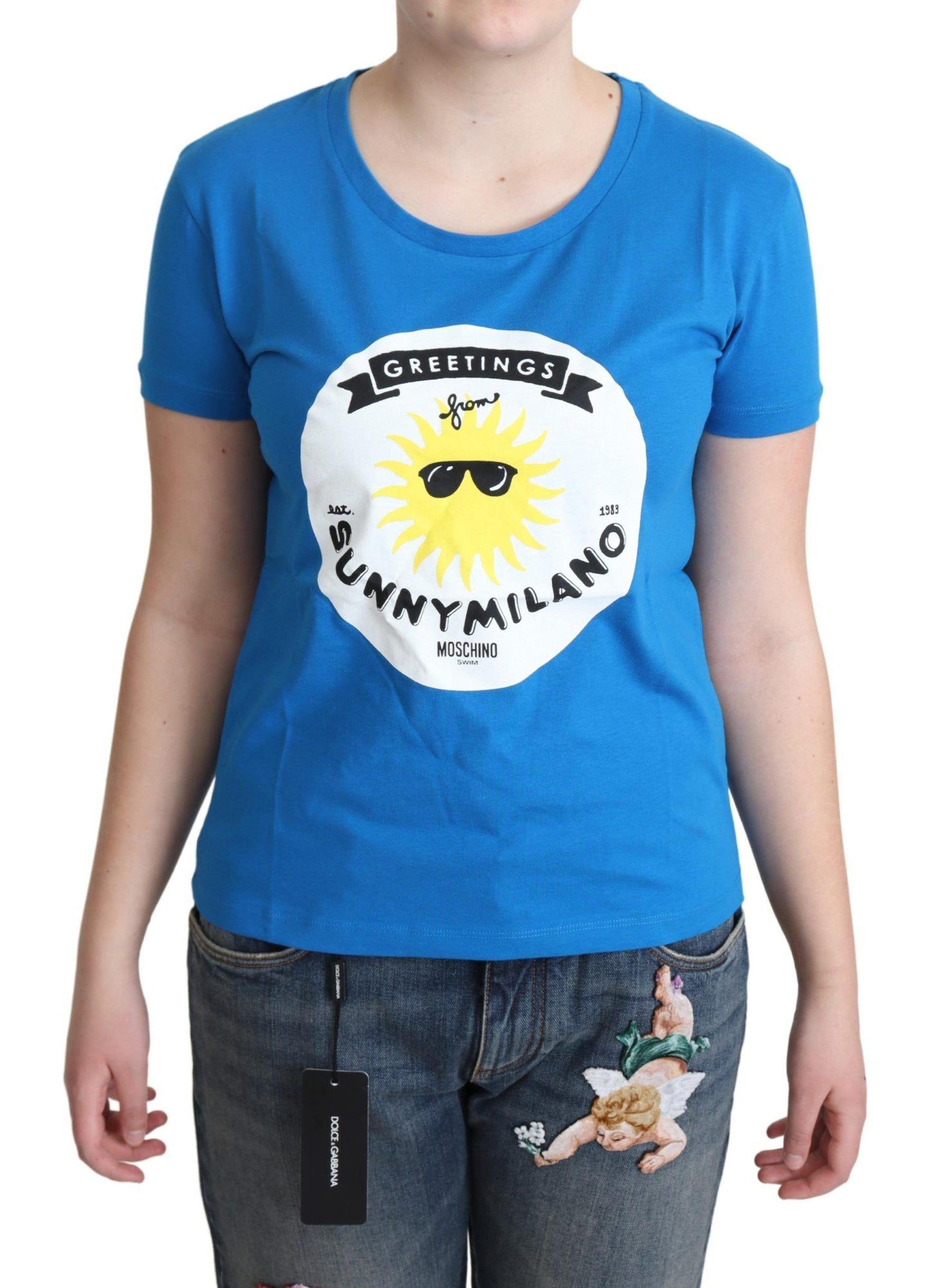 Moschino Sunny Milano Chic Rundhals T-Shirt