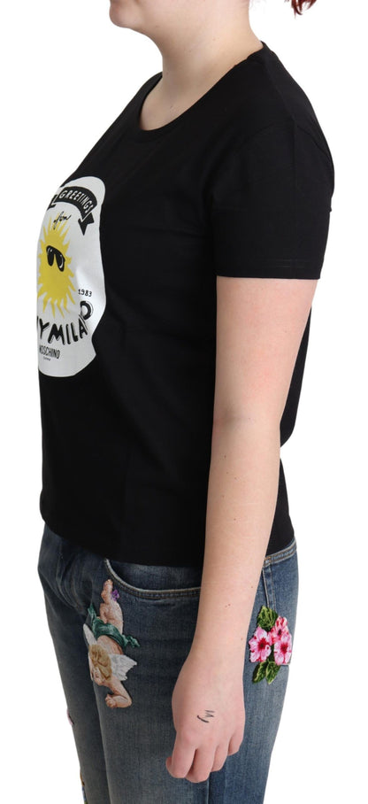 Schickes Moschino Baumwoll-T-Shirt mit Milano-Druck