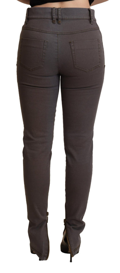 PLEIN SUD Schicke braune Slim-Fit Skinny Jeans