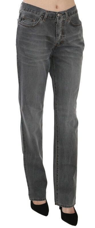 Just Cavalli Schicke graue Jeans mit mittlerer Taille und geradem Bein