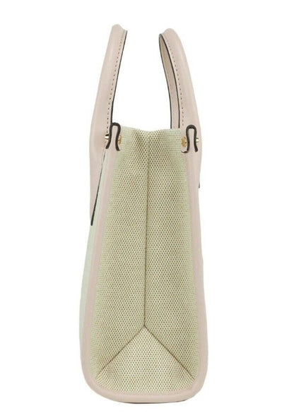 Michael Kors Mirella Small Powder Blush Canvas Shopper Crossbody Handtasche Geldbörse