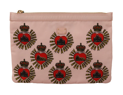 Dolce & Gabbana Elegantes rosa Herz Clutch Wallet