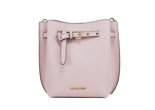 Michael Kors Emilia Small Powder Blush Kieselstein Leder Bucket Messenger Handtasche