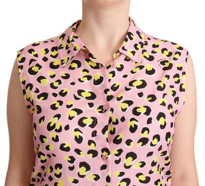 Love Moschino Ärmelloses Poloshirt mit Leopardenmuster