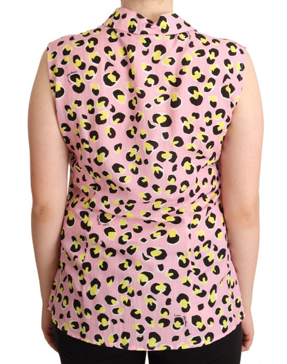 Love Moschino Ärmelloses Poloshirt mit Leopardenmuster