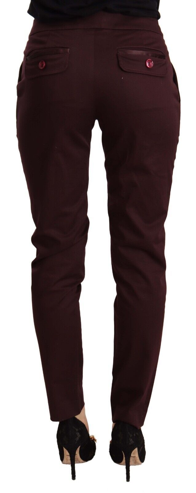 Just Cavalli Kastanienbraune Slim Fit Skinny-Hose mit Reißverschluss