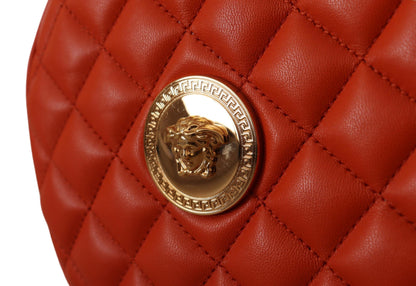 Versace Elegante runde Crossbody-Tasche aus Nappaleder