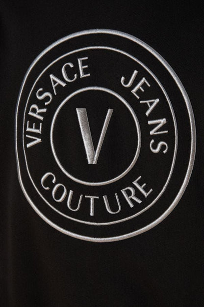 Versace Jeans Wunderschönes Sweatshirt mit Kapuze aus schwarzer Baumwolle