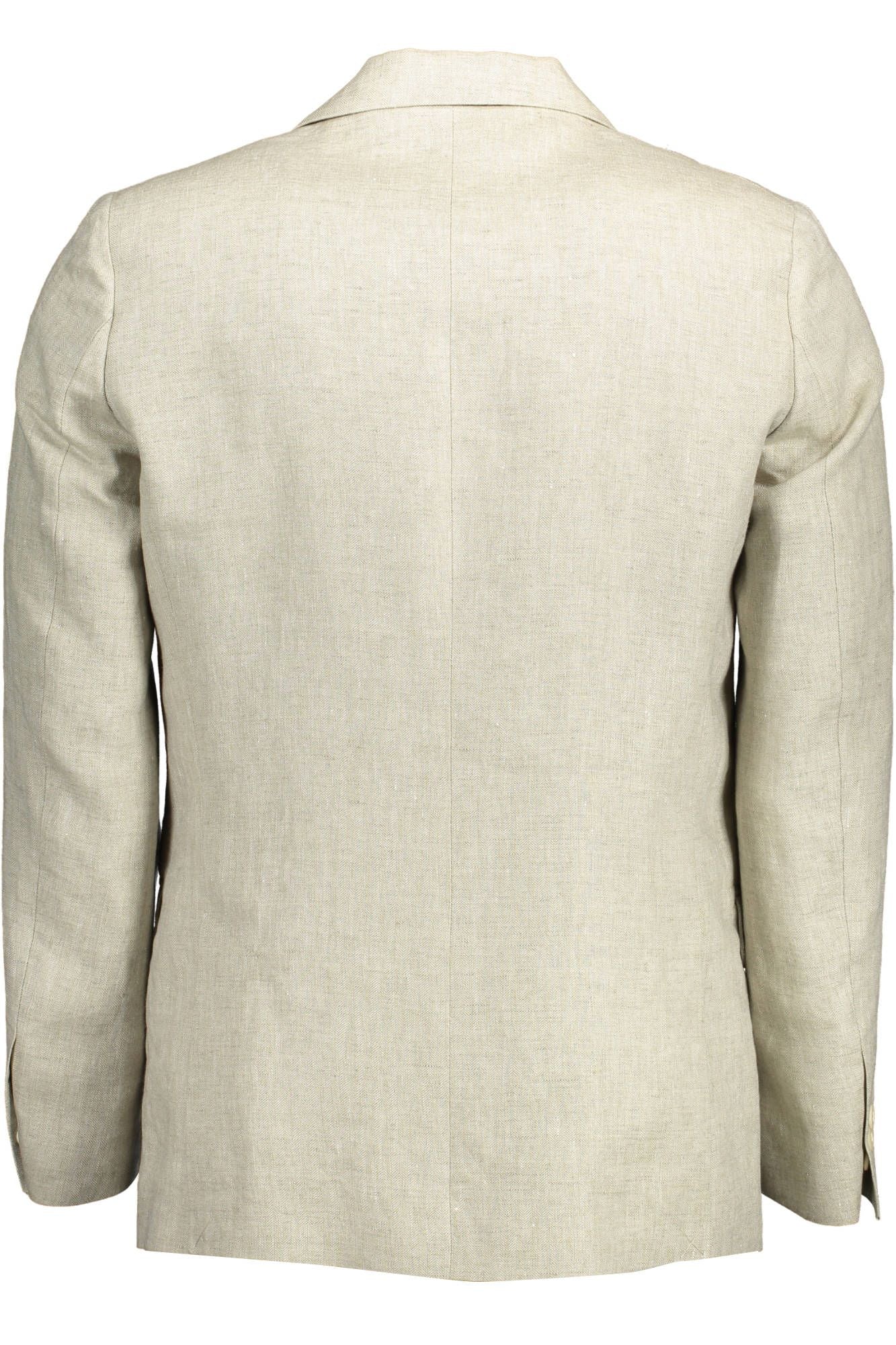 Gant Klassische Jacke aus Leinen in Beige mit Logo-Details