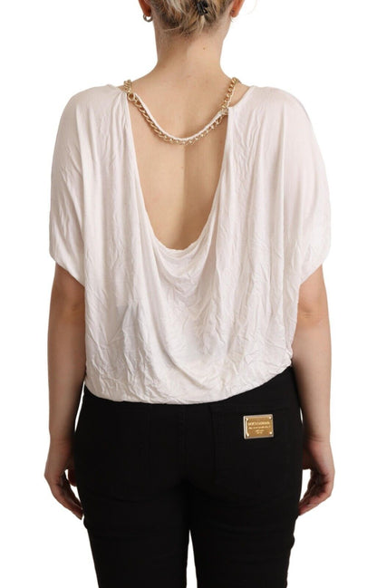 Guess By Marciano Elegantes T-Shirt-Top mit weißer Goldkette