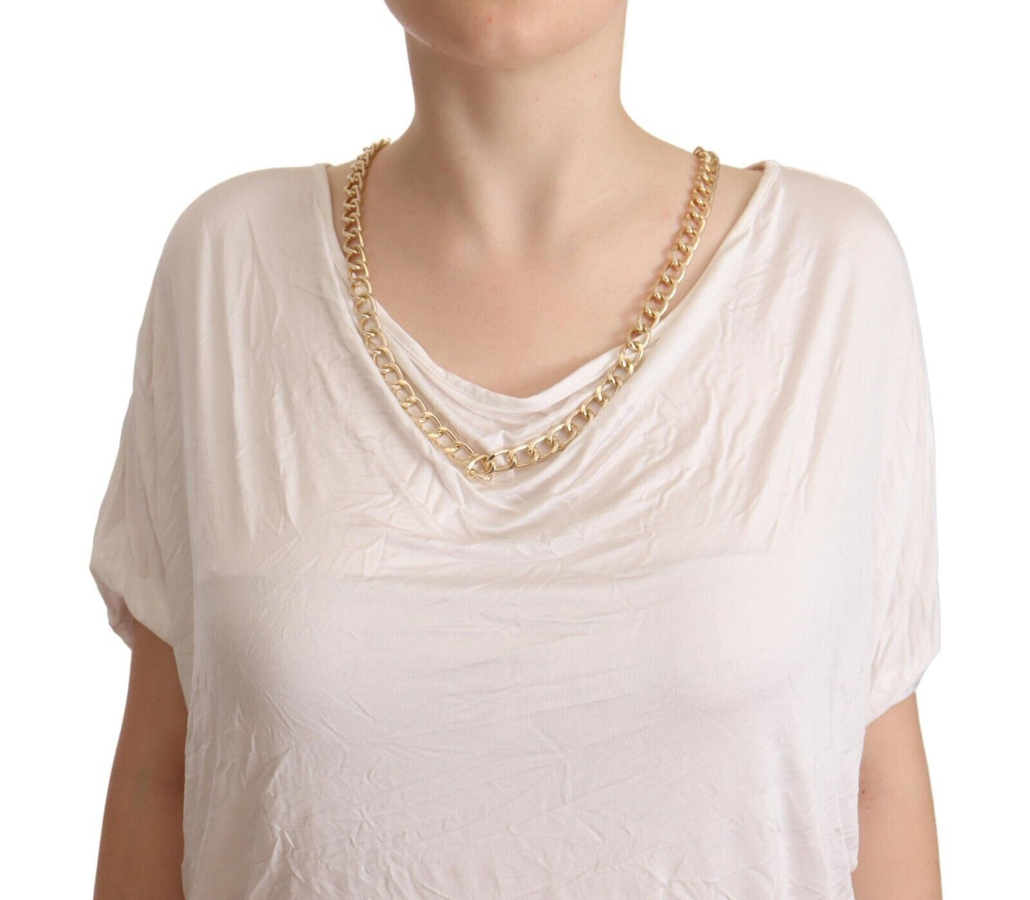 Guess By Marciano Elegantes T-Shirt-Top mit weißer Goldkette