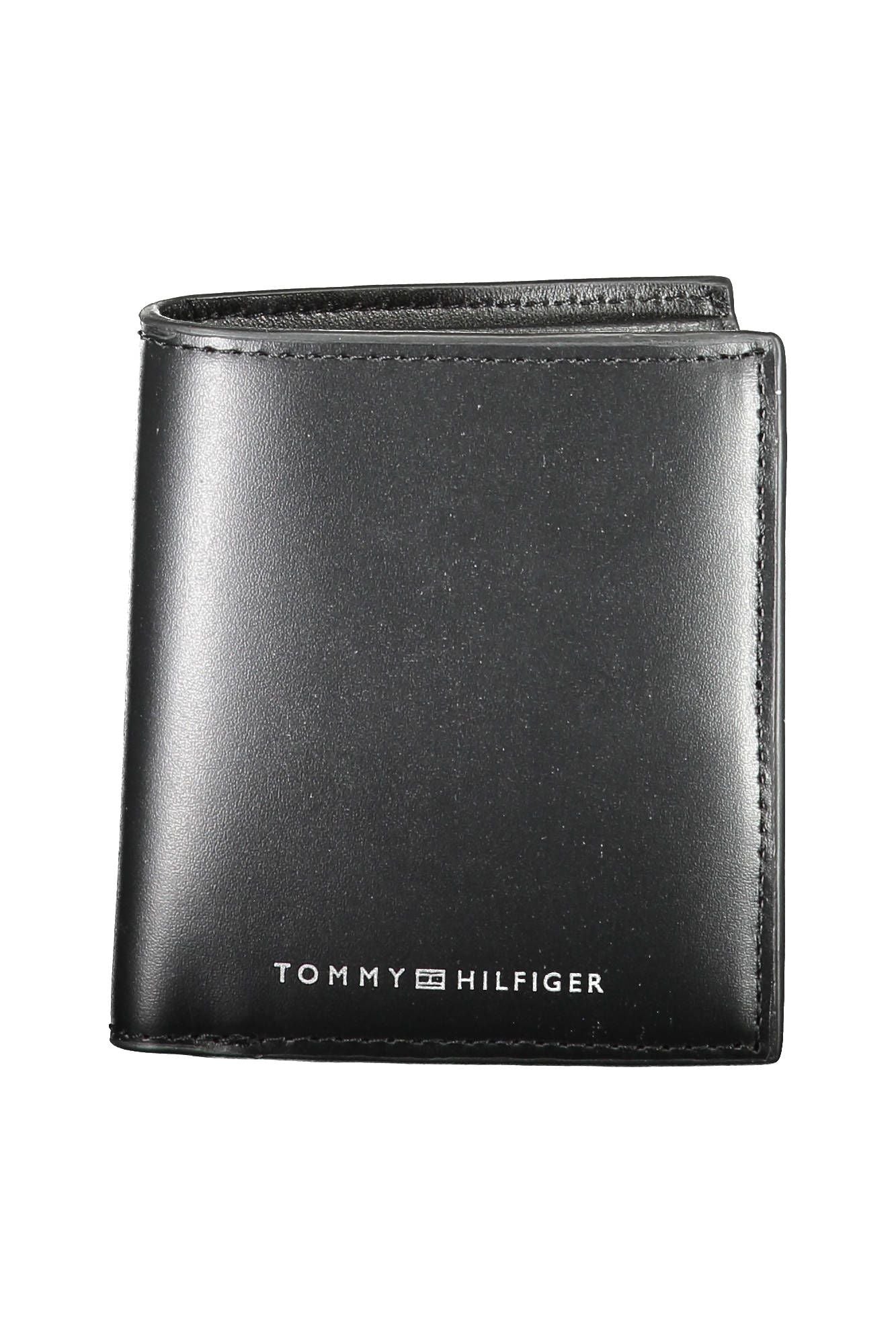 Tommy Hilfiger Schwarzes Leder Herren Portemonnaie