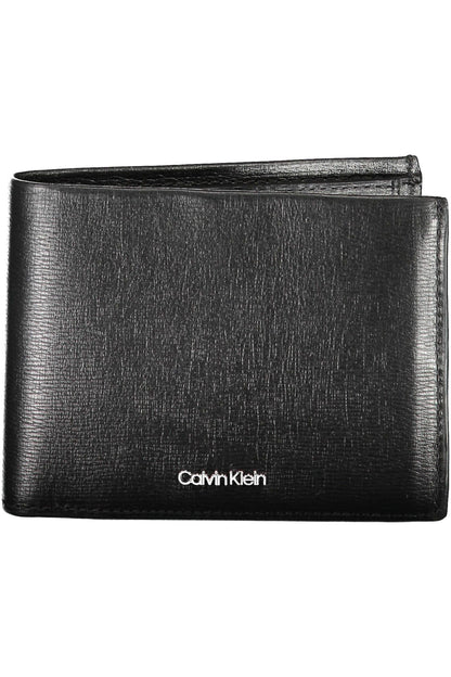 Calvin Klein Schwarzes Leder Herren Portemonnaie