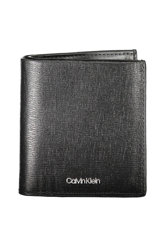 Calvin Klein Schwarzes Leder Herren Portemonnaie