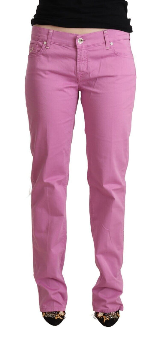 Jacob Cohen Elegante konisch zulaufende rosa Denim-Jeans