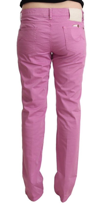 Jacob Cohen Elegante konisch zulaufende rosa Denim-Jeans