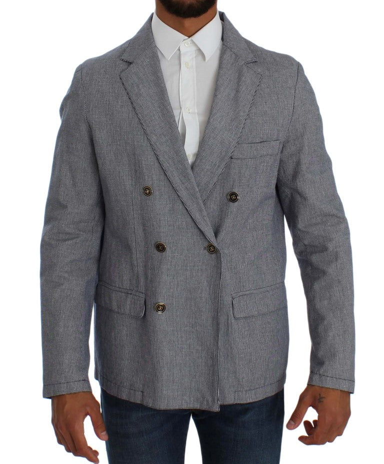 Master Coat Eleganter blauer Blazer im Zweireiherstil