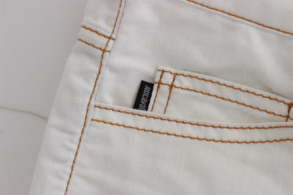 Cavalli Schicke weiße Slim Fit Denim