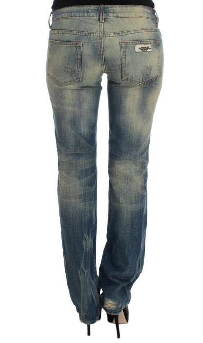 Cavalli Elegante schlanke Bootcut-Jeans in Blau