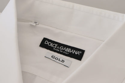 Dolce & Gabbana Elegantes weißes Pfauenfeder-Hemd