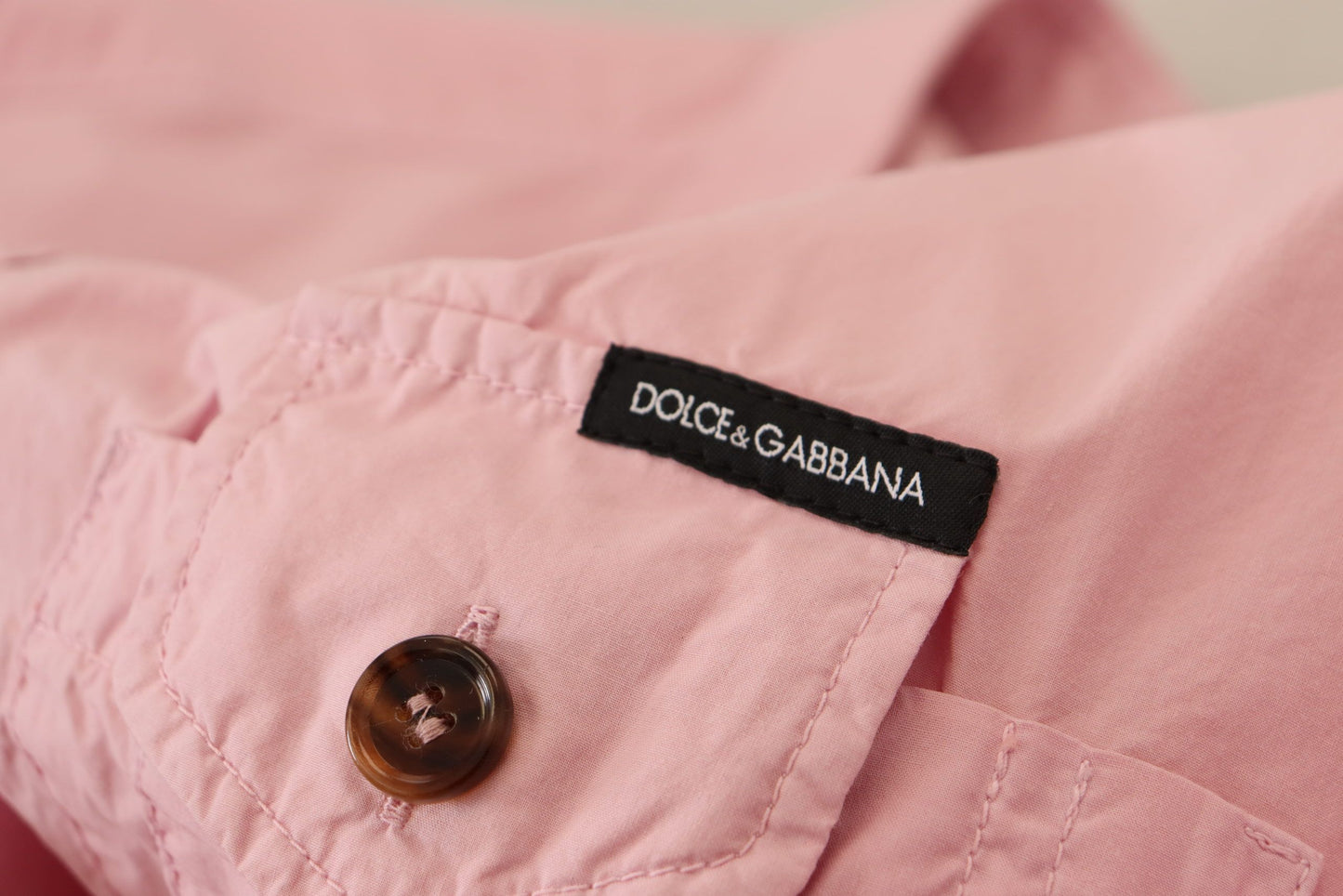 Dolce & Gabbana Elegantes rosa Freizeithemd aus Baumwolle