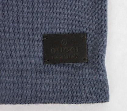 Gucci Unisex Burgund Blau Wolle Beanie Medium Strickmütze