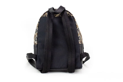 Marc Jacobs Signet Mini Schwarzes Logo Bedrucktes Leder Schultertasche Rucksack Büchertasche