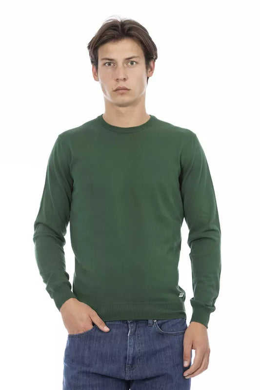 Baldinini Trend Grüner Baumwollpullover für Männer