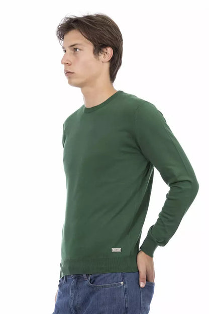 Baldinini Trend Grüner Baumwollpullover für Männer