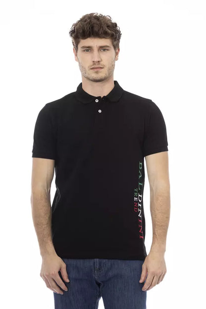 Baldinini Trend Schwarzes Baumwoll-Poloshirt für Männer