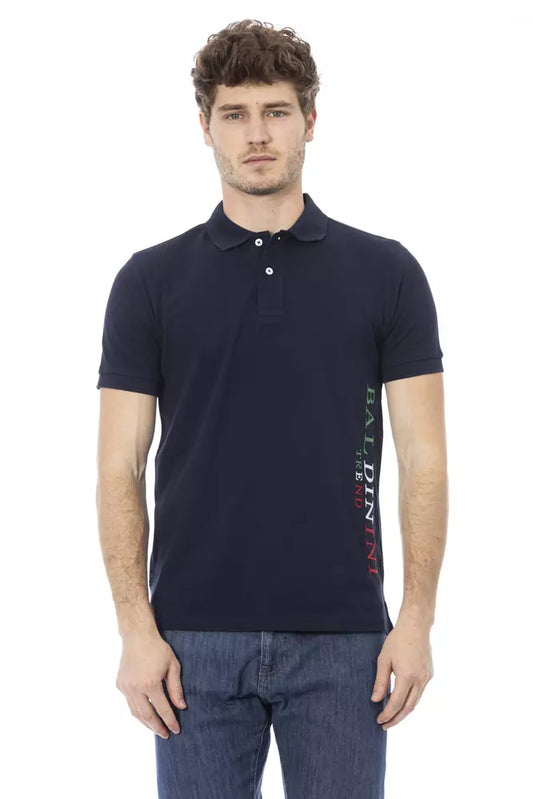 Baldinini Trend Blaues Baumwoll-Poloshirt für Männer