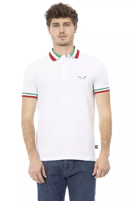 Baldinini Trend Weißes Baumwoll-Polo für Männer