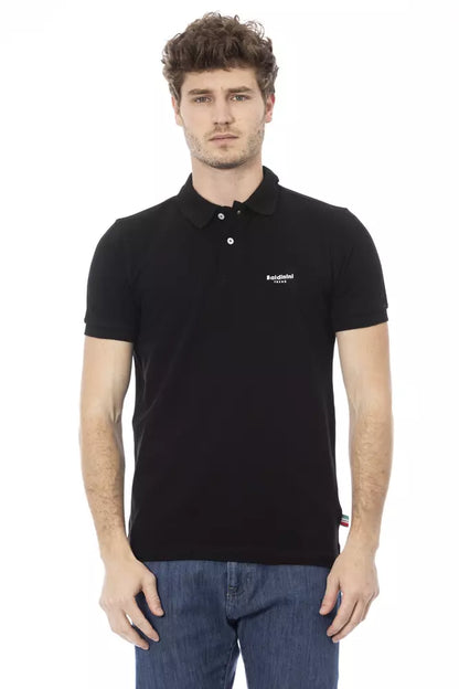 Baldinini Trend Schwarzes Baumwoll-Poloshirt für Männer