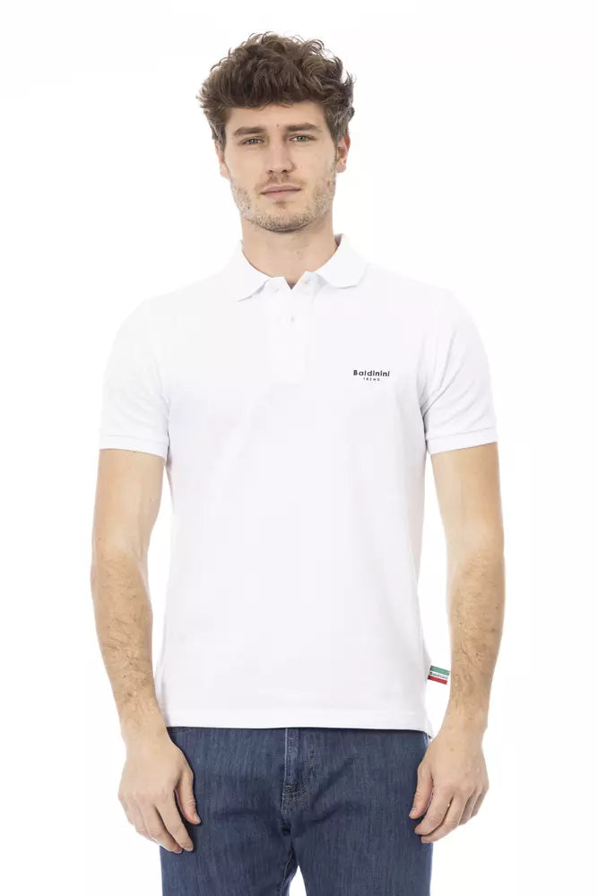 Baldinini Trend Weißes Baumwoll-Polo für Männer