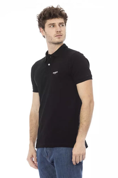 Baldinini Trend Schwarzes Baumwoll-Poloshirt für Männer