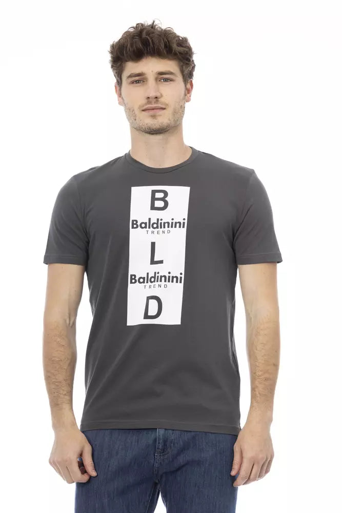 Baldinini Trend Graues Baumwolle Männer T-Shirt