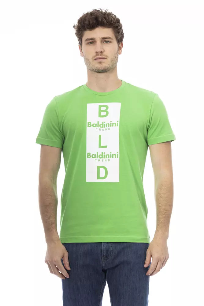 Baldinini Trend Grünes Baumwolle Männer T-Shirt