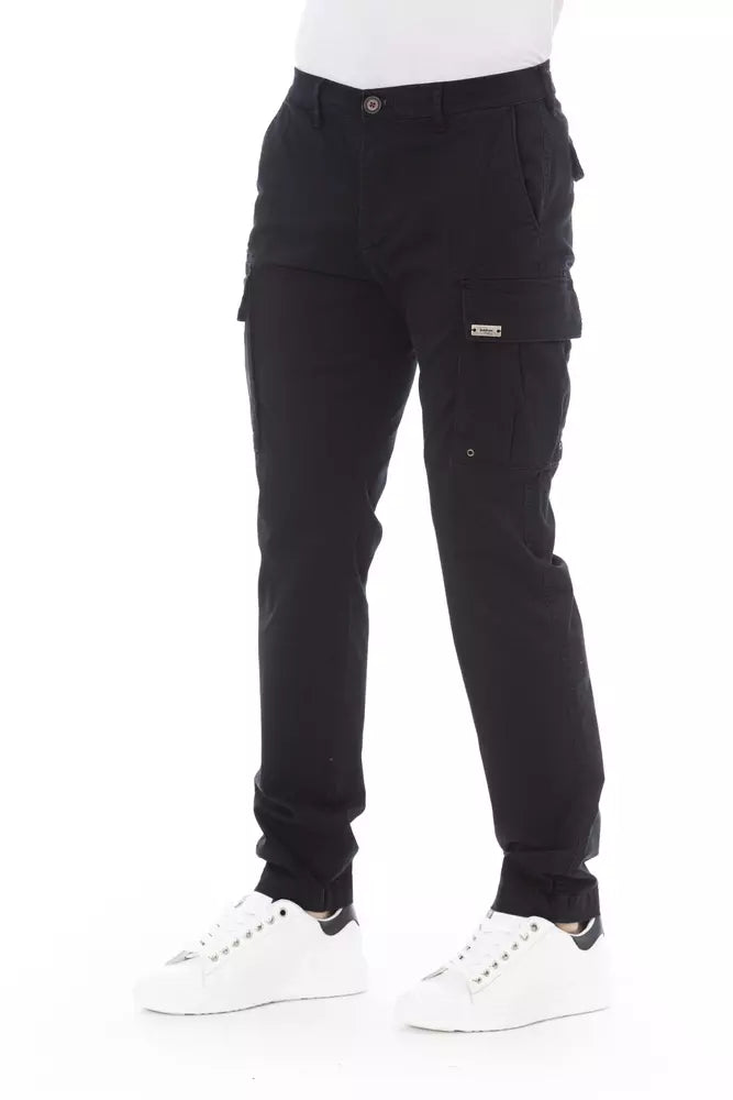 Baldinini Trend Schwarze Herren Cargo-Hose aus Baumwolle