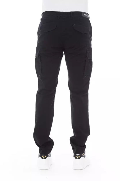 Baldinini Trend Schwarze Herren Cargo-Hose aus Baumwolle