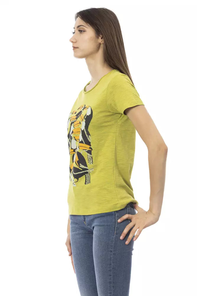 Trussardi Action Grünes T-Shirt aus Baumwolle für Frauen