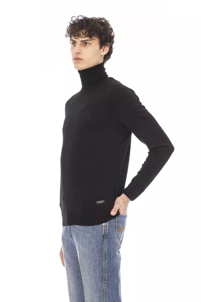 Baldinini Trend Schwarzer Stoff Männer Pullover