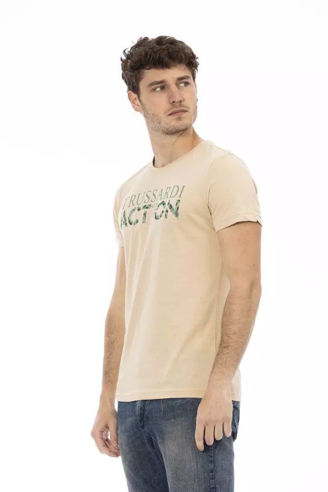 Trussardi Action Beige Baumwolle Männer T-Shirt