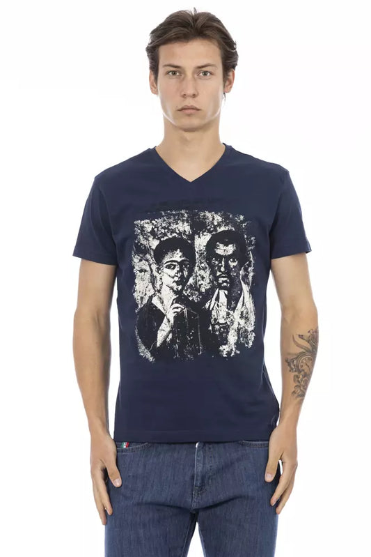 Trussardi Action T-Shirt für Männer aus blauer Baumwolle