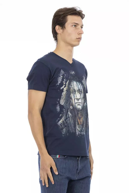 Trussardi Action Blau Baumwolle Männer T-Shirt