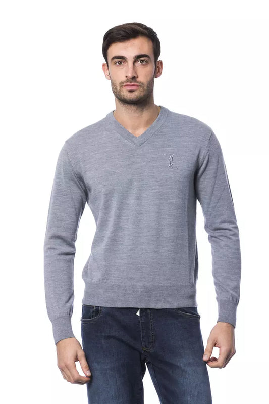 Billionaire Italian Couture Grauer Pullover aus Merinowolle für Männer