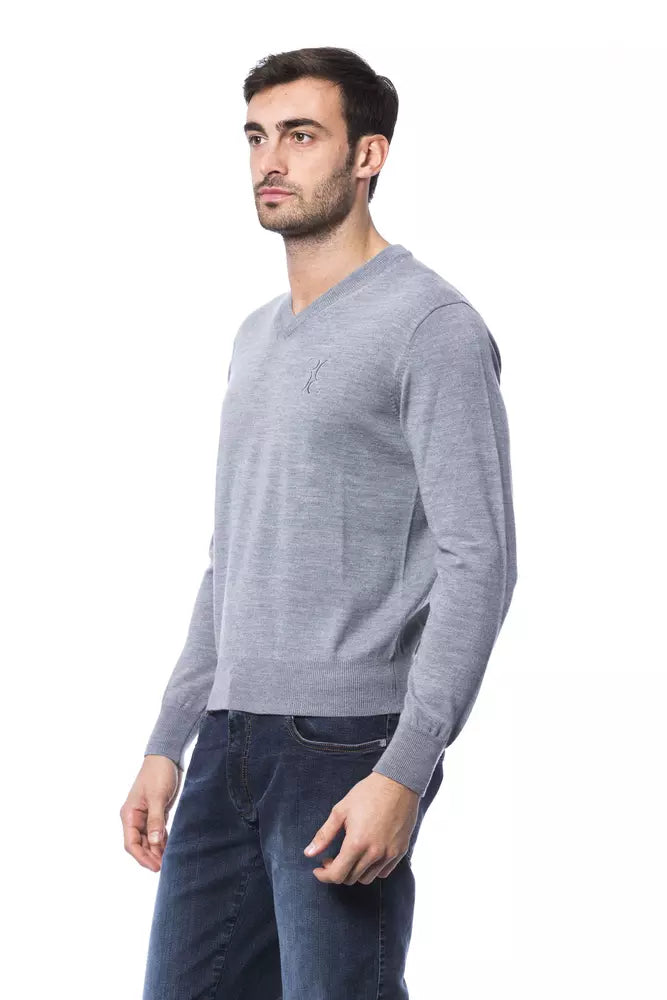 Billionaire Italian Couture Grauer Pullover aus Merinowolle für Männer